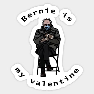 Bernie Sanders Mittens is My Funny Valentine Sticker